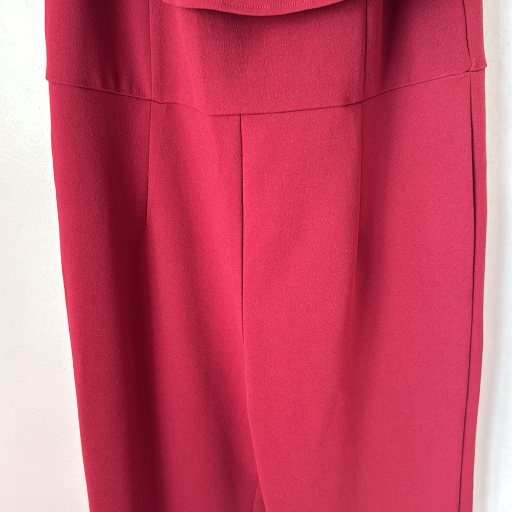 Sugar + Lips Burgundy Off The Shoulder Jumpsuit Size M NWT - Picture 3 of 9
